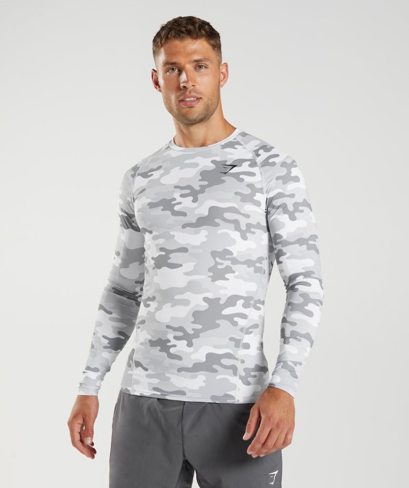 Men\'s Gymshark Element Baselayer Long Sleeve Top T-Shirts Camo | NZ 3ABYCT